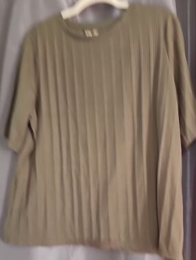 Nine West Olive Ribbed Knit Top